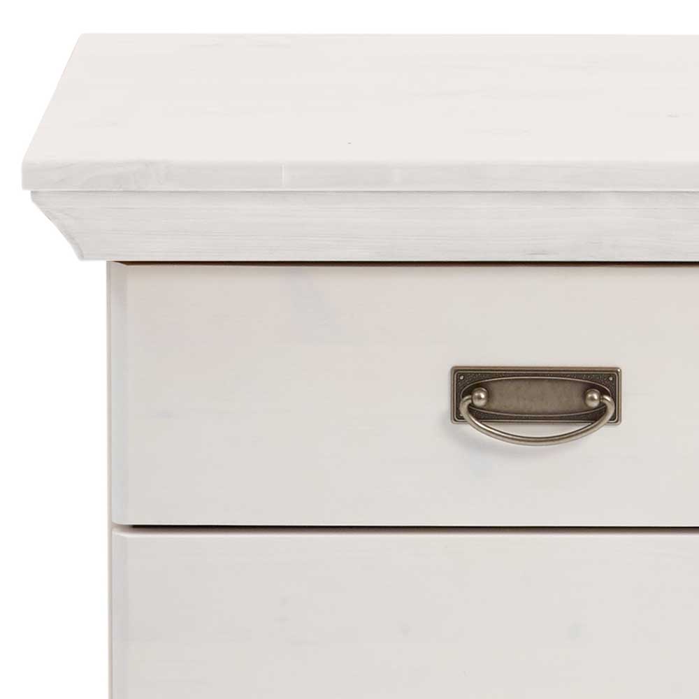 Weiße Nachtkommode 58 cm breit - Satumare