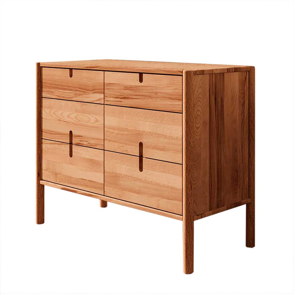 Design Kommode aus Wildbuche Massivholz - Indrya