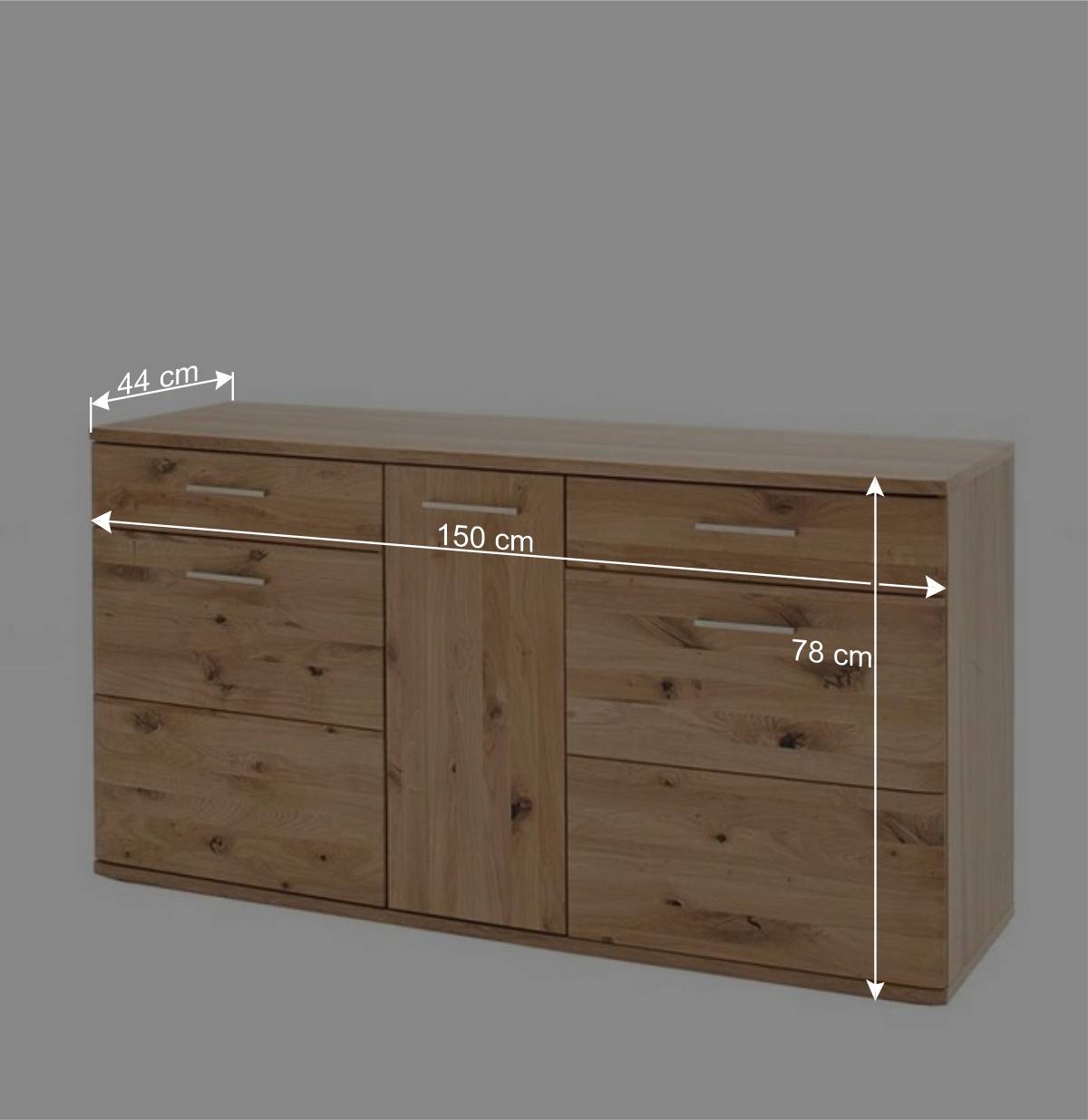 150 cm breites Sideboard aus Echtholz - Crokas