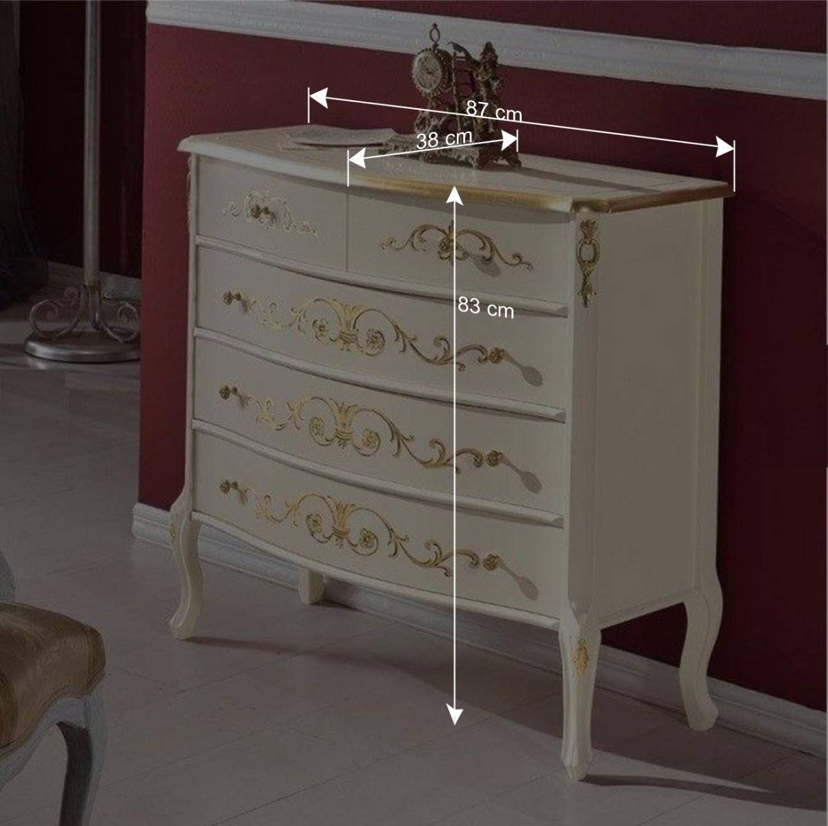 Edle Barock-Kommode miz 87 cm Breite - Iviada