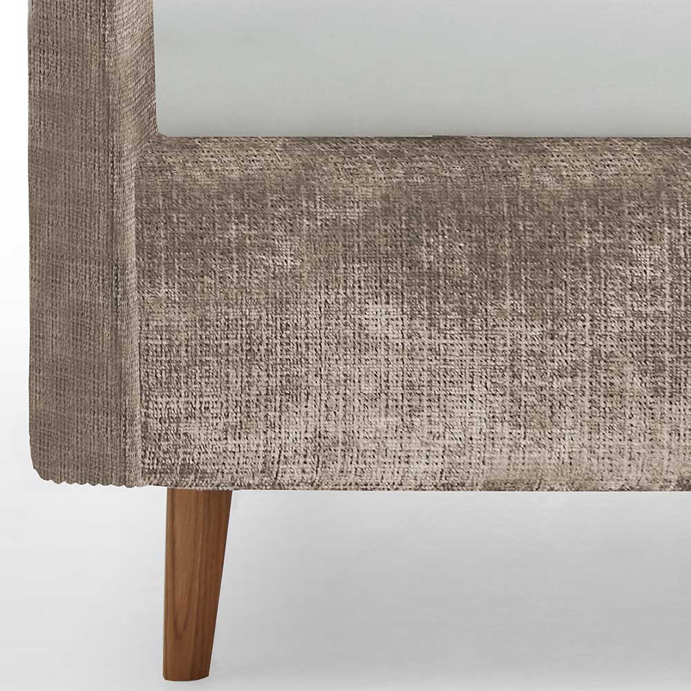 Stauraum Doppelbett in Beige Boucle - Lazium