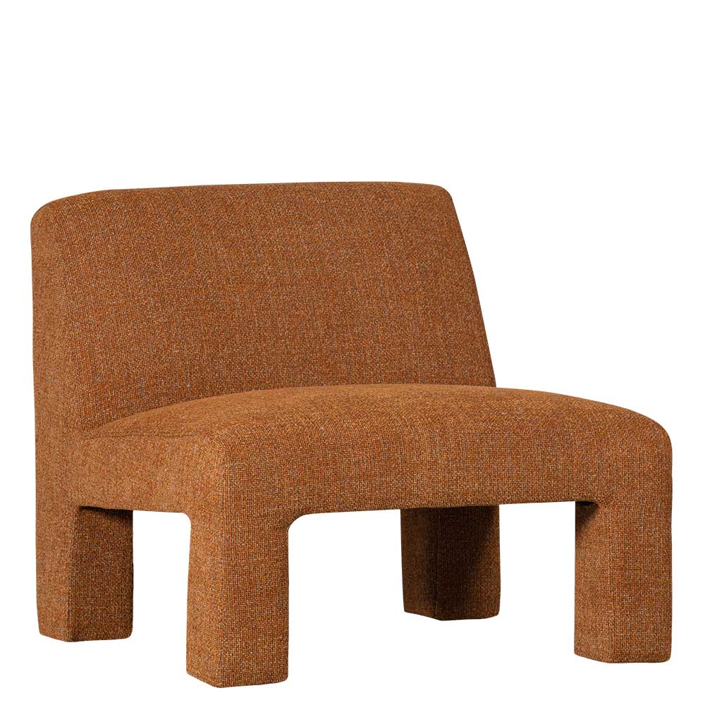 Modern Design Sessel ocker meliert gepolstert mit breiten Füßen – Serasmus