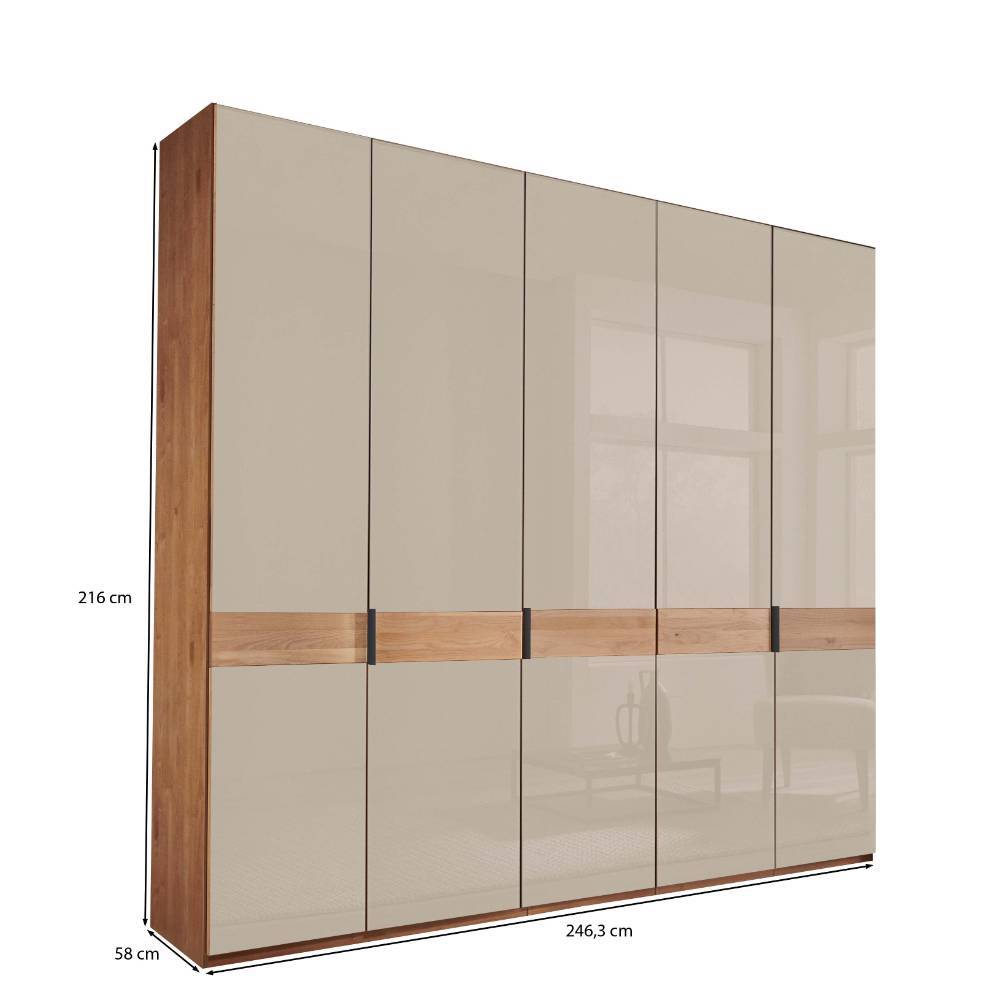 5-türiger Kleiderschrank mit Glasfront - Angelina