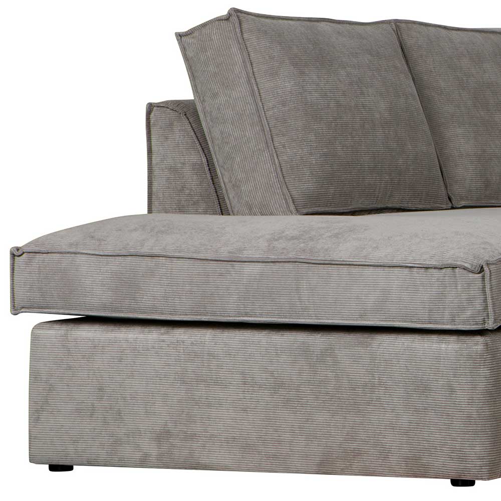 Ecksofa Hope aus Cord-Webstoff und Massivholz
