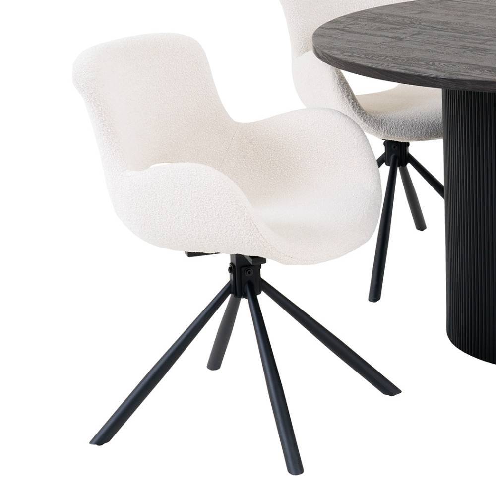 Runder Esstisch und Drehstühle Set - Calm (fünfteilig)