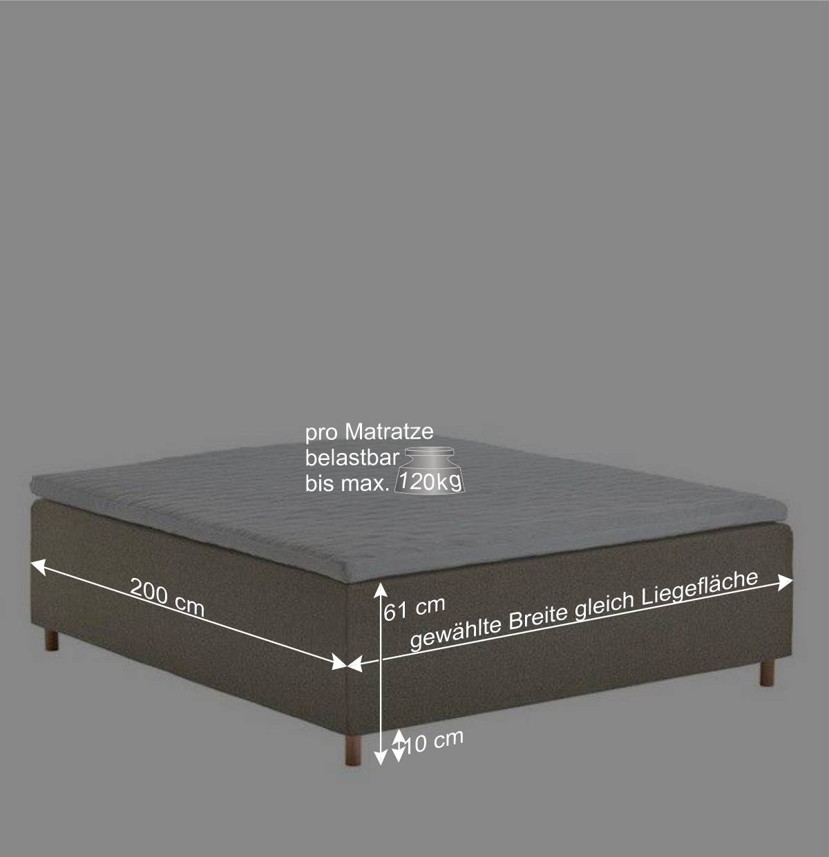 H3 Polsterbett in Creme & Natur - Suvanica