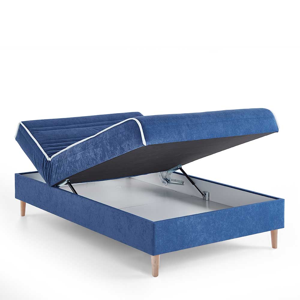 Verstellbare Daybed Polsterliege in Blau Samt - Blackbird