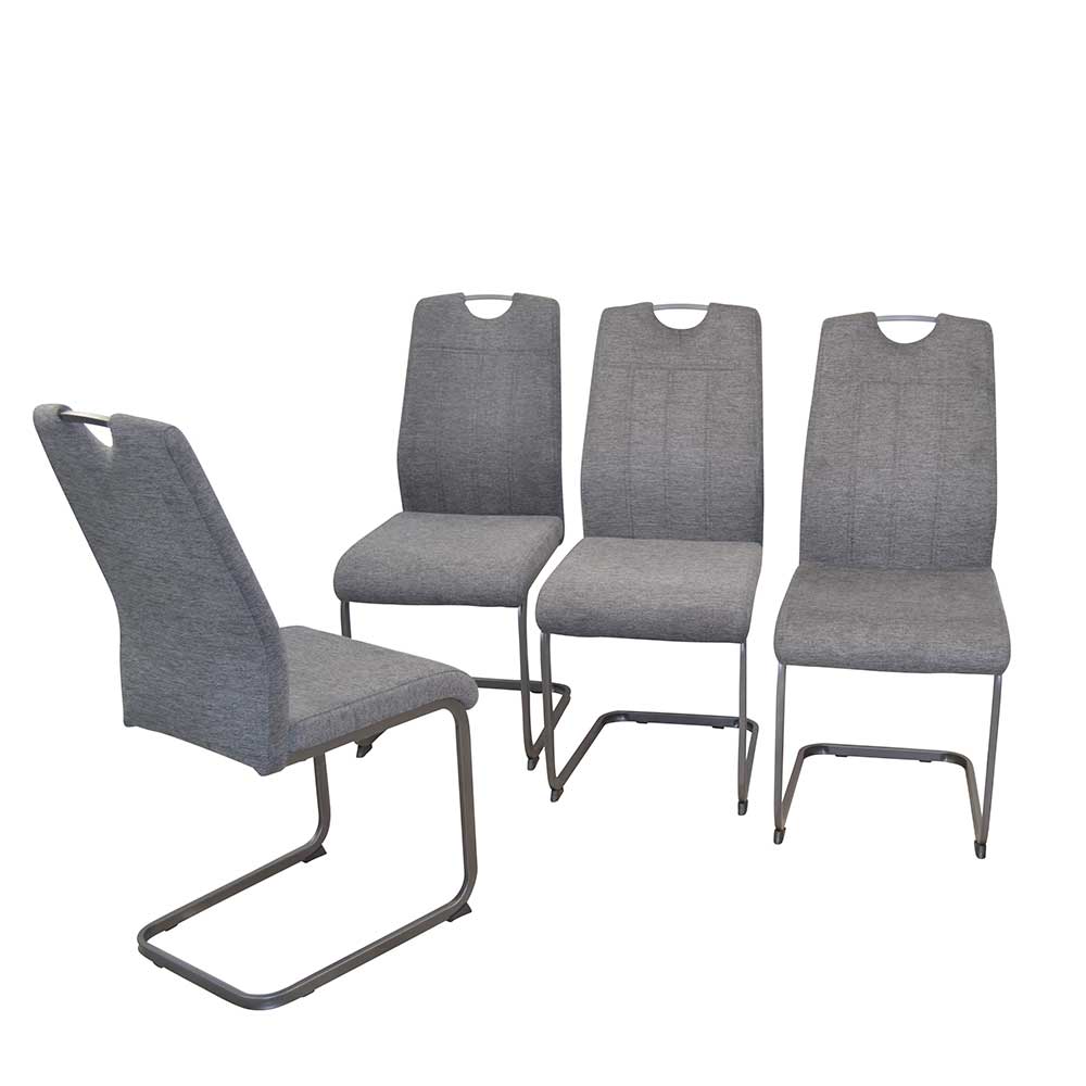 Freischwinger mit hoher Lehne in Anthrazit - Ray (4er Set)
