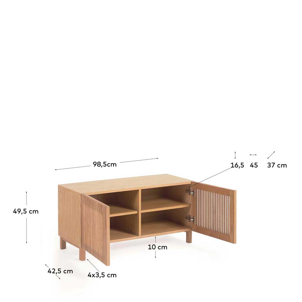 Schuhschrank mit Lamellen-Türen - Azuro