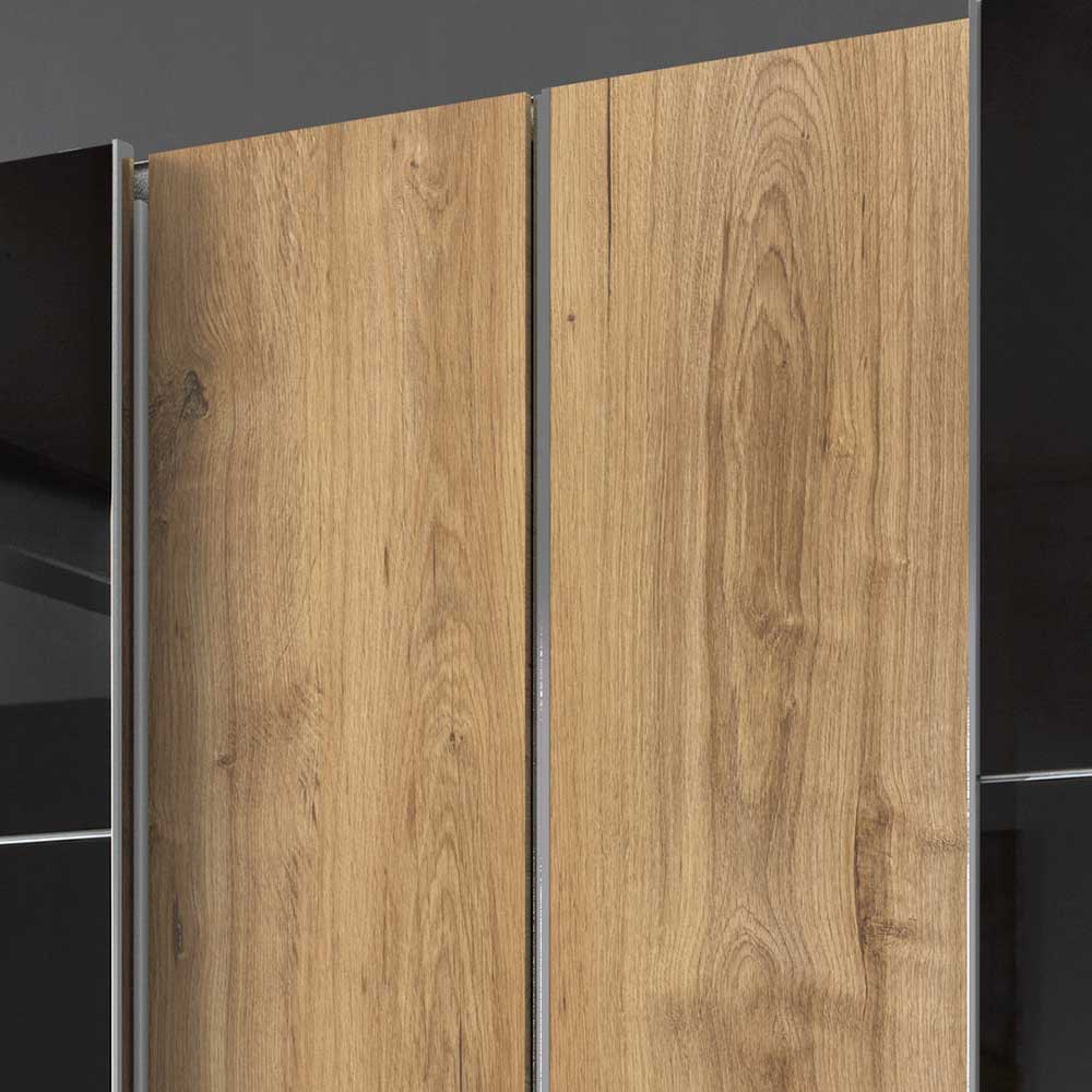 Schlafzimmer Kleiderschrank in Dunkelgrau Glas - Hectos
