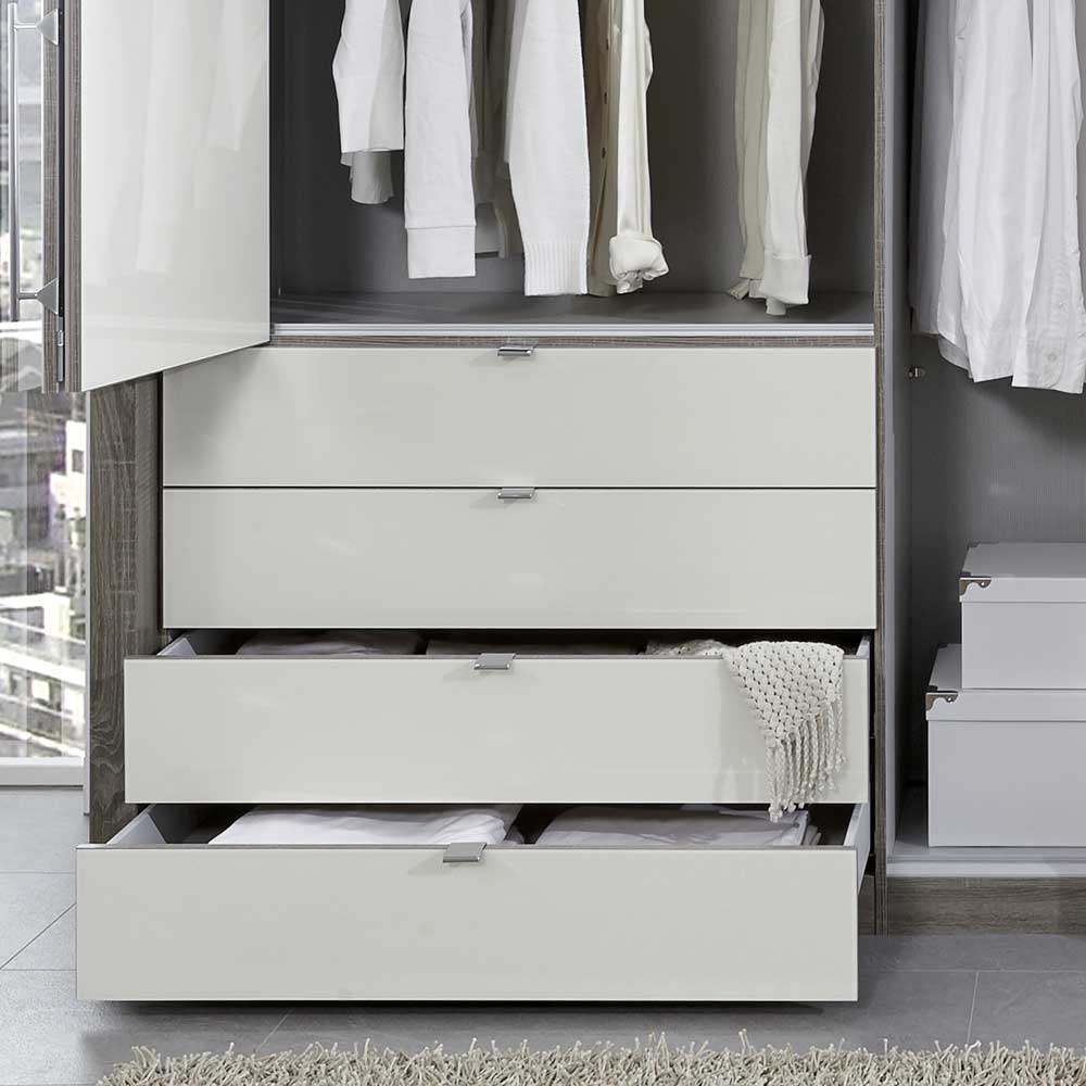 Falttürenschrank Racapulco in Creme Weiß