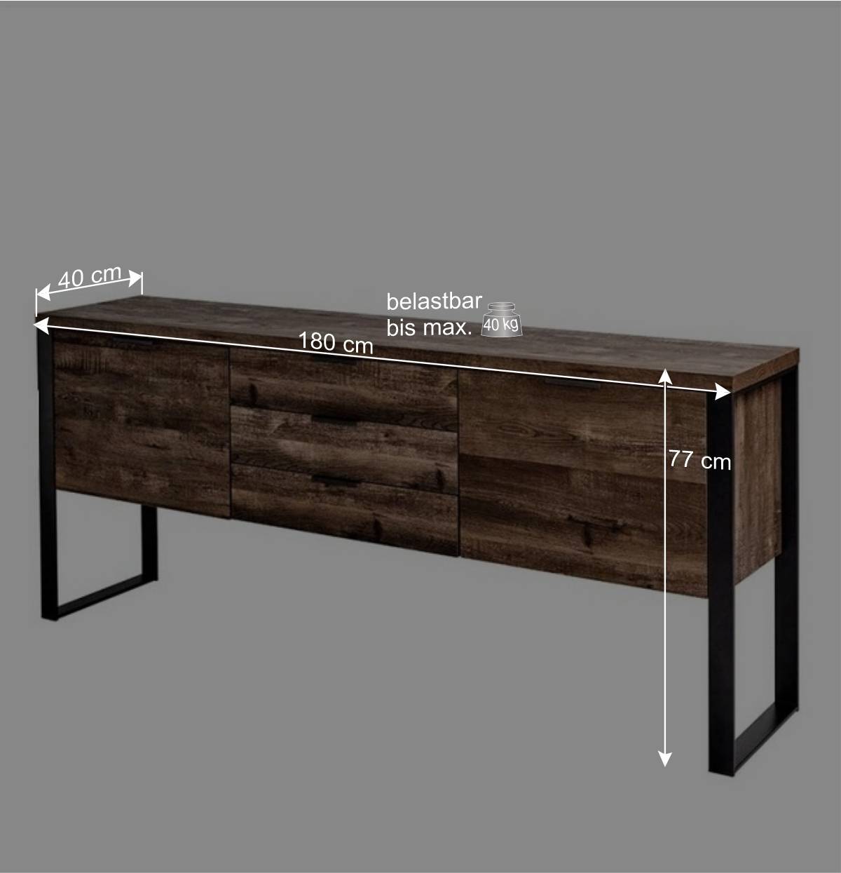 Industrial Sideboard mit viel Bodenfreiheit - Srecla