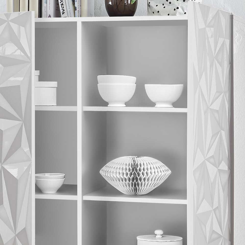 121x111x42 Schrank in Weiß hochglänzend - Vovasoma