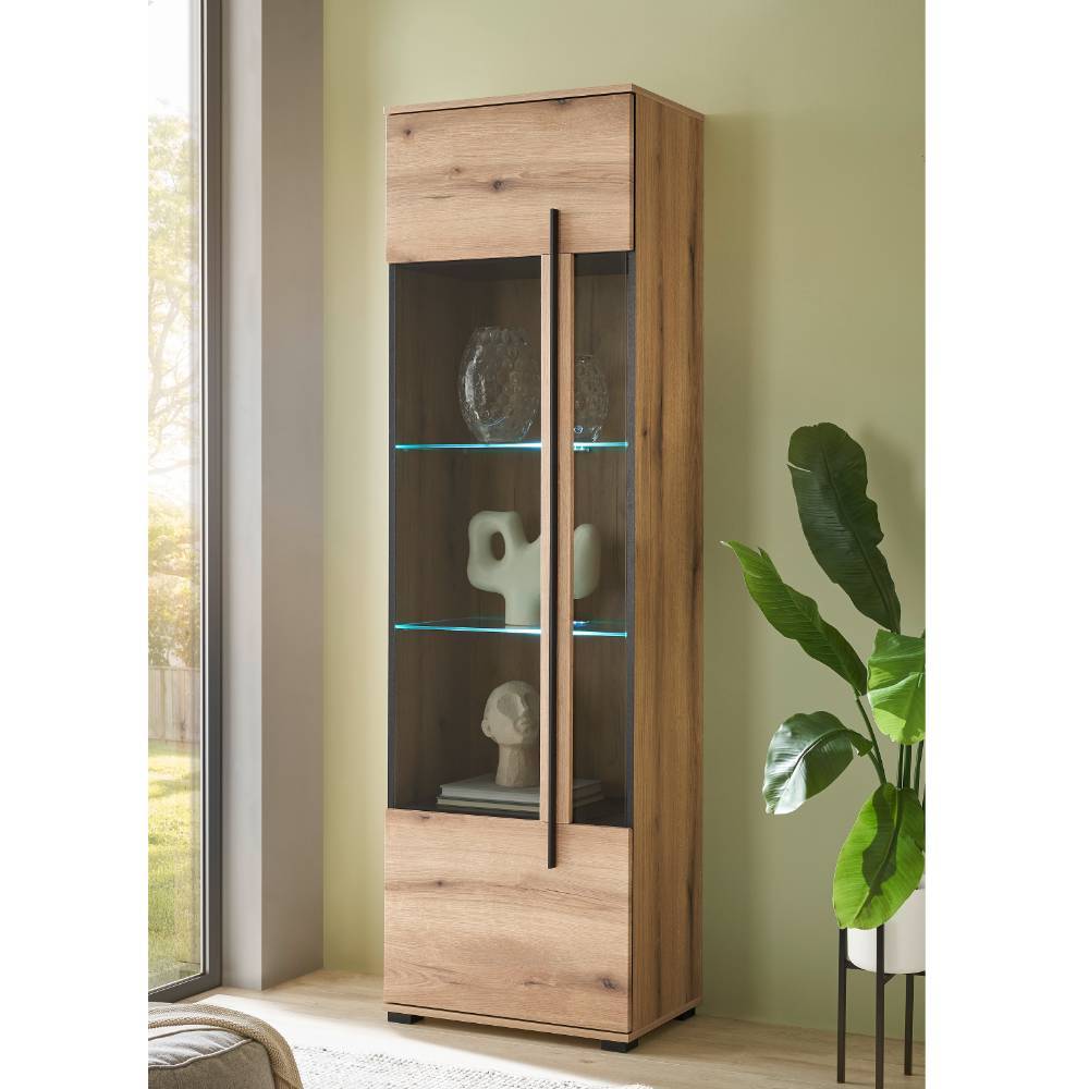 Wohnzimmer Anbauwand in Eiche - Brocus (dreiteilig)