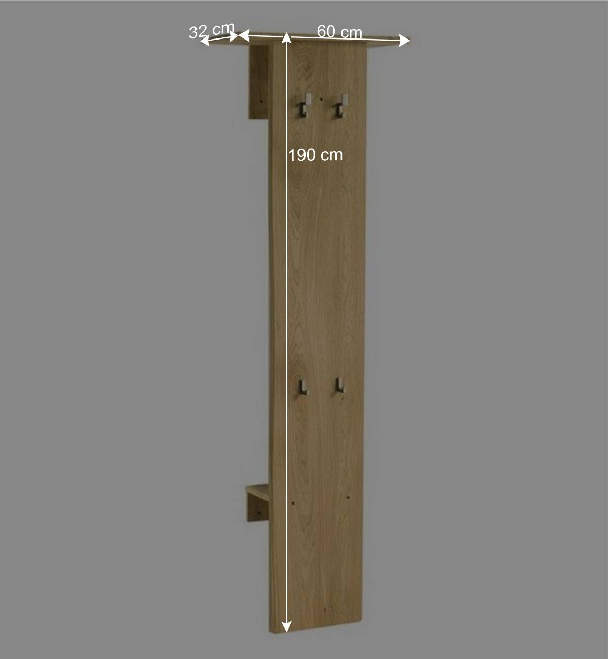 Geölte Holzgarderobe aus Eiche massiv - Avidora