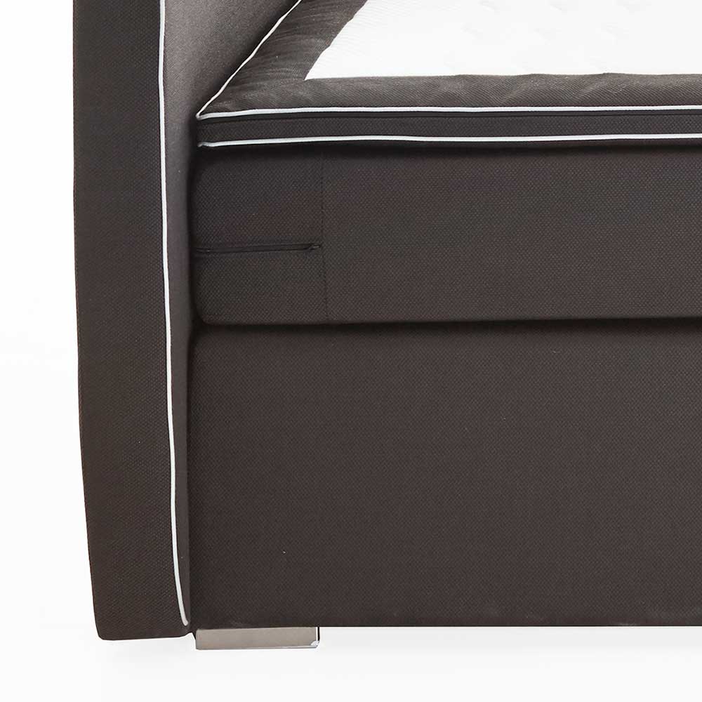 LED Boxspringbett in Dunkelgrau Stoff - Rumanticus
