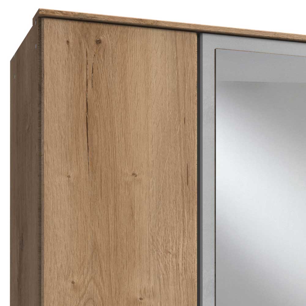 Schlafzimmerschrank in Plankeneiche & Lichtgrau - Anca