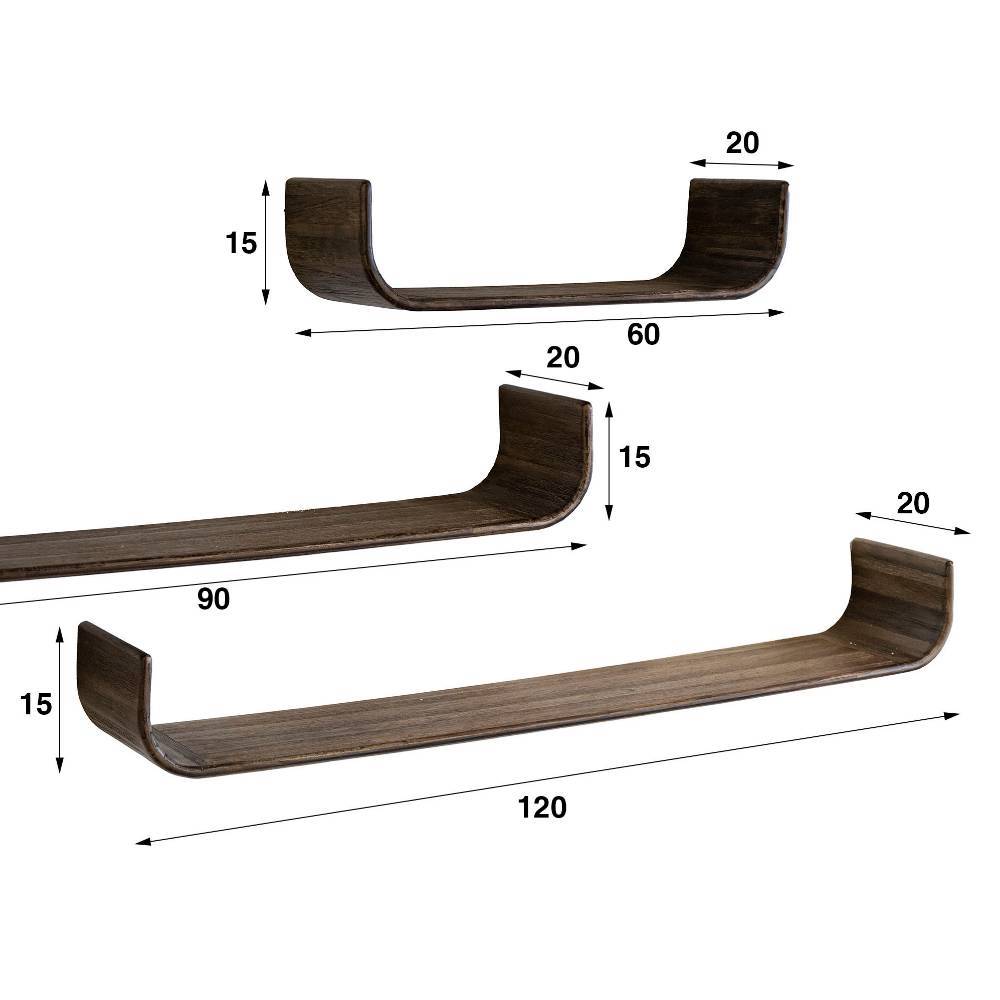 U-Design Wandboard Trio in Dunkelbraun - Bahma (dreiteilig)