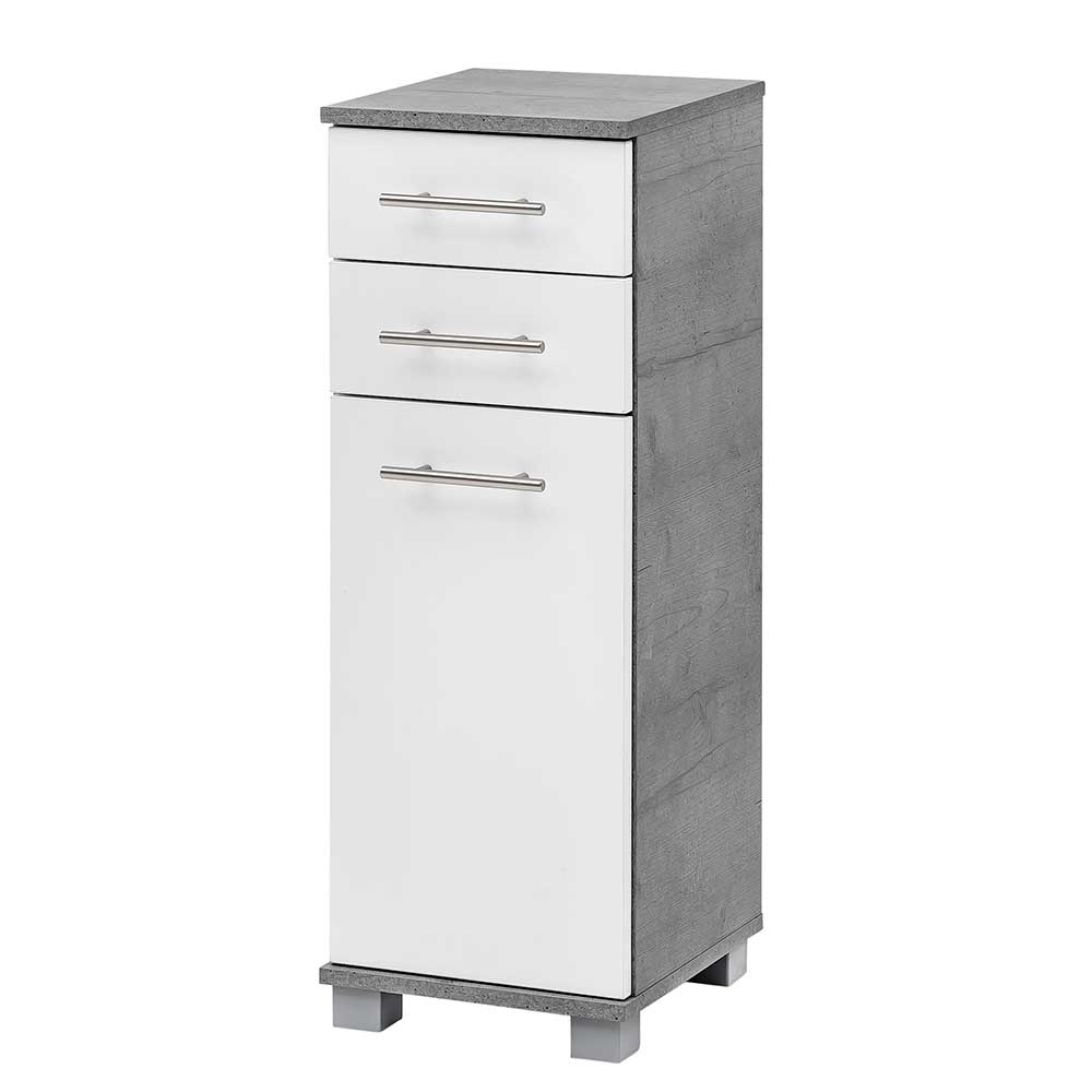 Badezimmerschrank in Weiß & Beton Optik - Rilica
