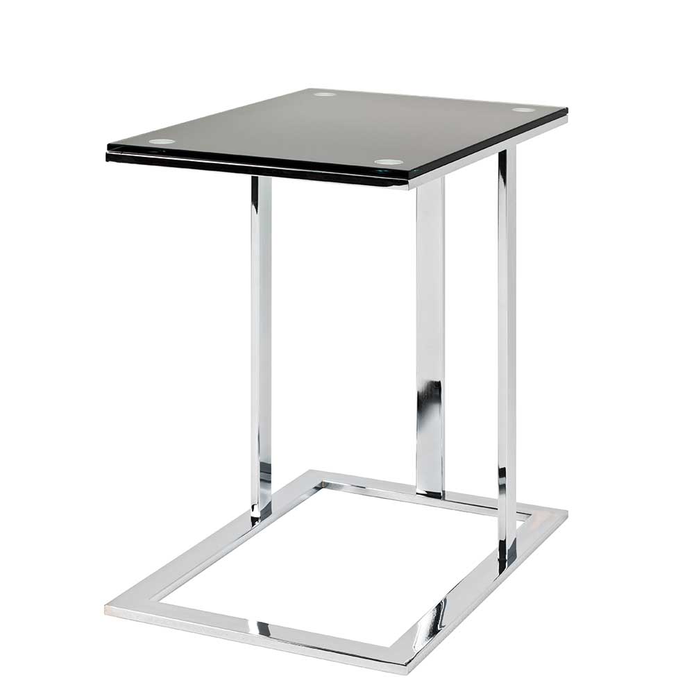 Design Anstelltisch mit Schwarzglas - Jenna