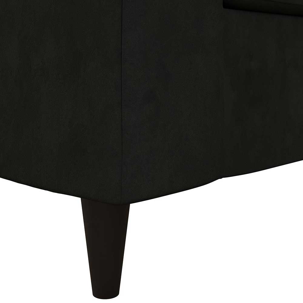 3er Retrocouch aus Samt in Schwarz - Atze
