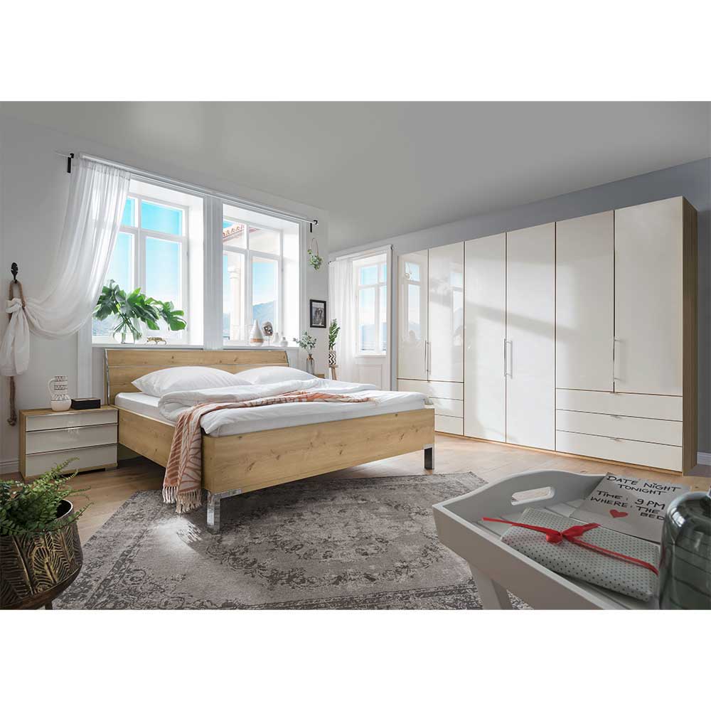 Schlafzimmermöbel Set in Beige - Lesegano (vierteilig)
