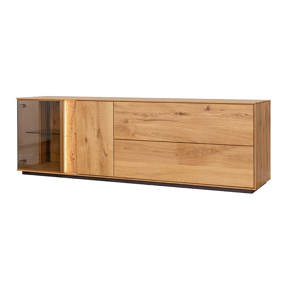 TV Lowboard mit Glas und LED Beleuchtung - Cocondar