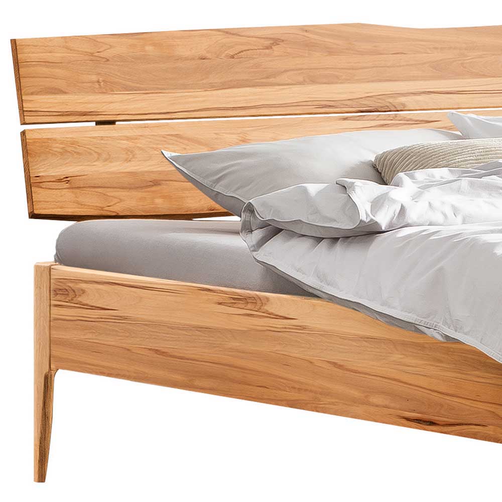 Bett aus Wildbuche mit Baumkante Kopfteil - Patrice