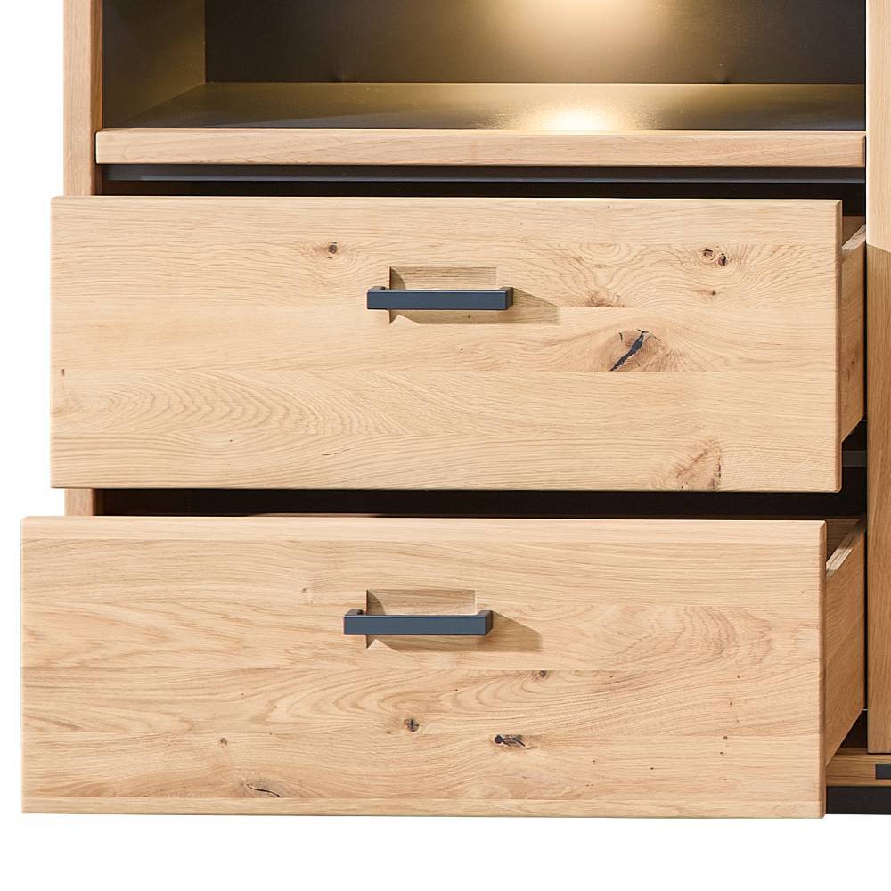 Vitrinenschrank in Wildeiche teilmassiv - Maineka