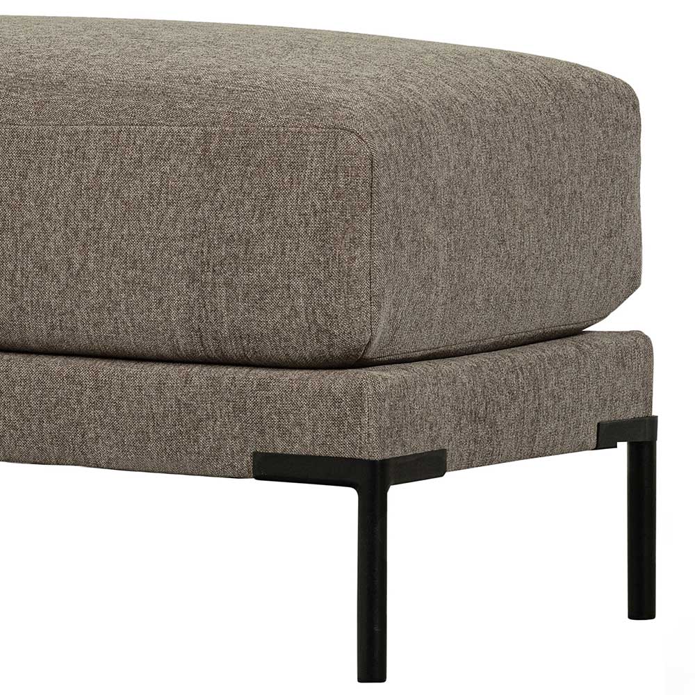 Polsterhocker in Taupe Stoff - 50x44x100 cm - Birte