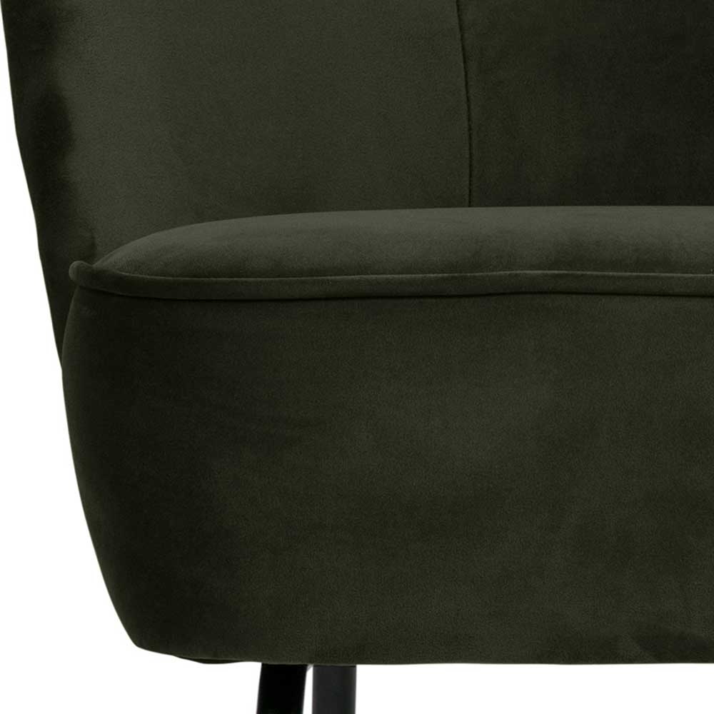 Lounge Sessel in Dunkelgrün Samt - Arletta