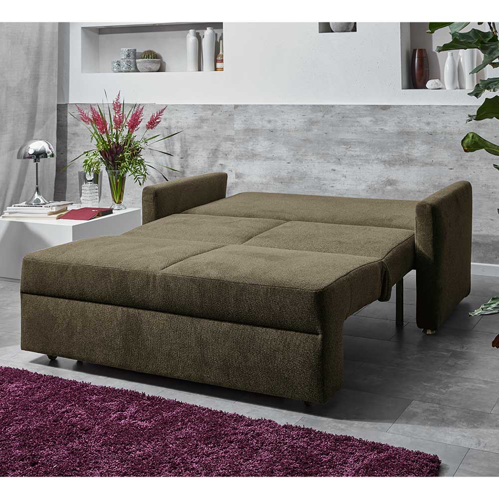 Hochwertiges Schlafsofa in Dunkelgrau Stoff - Floriva