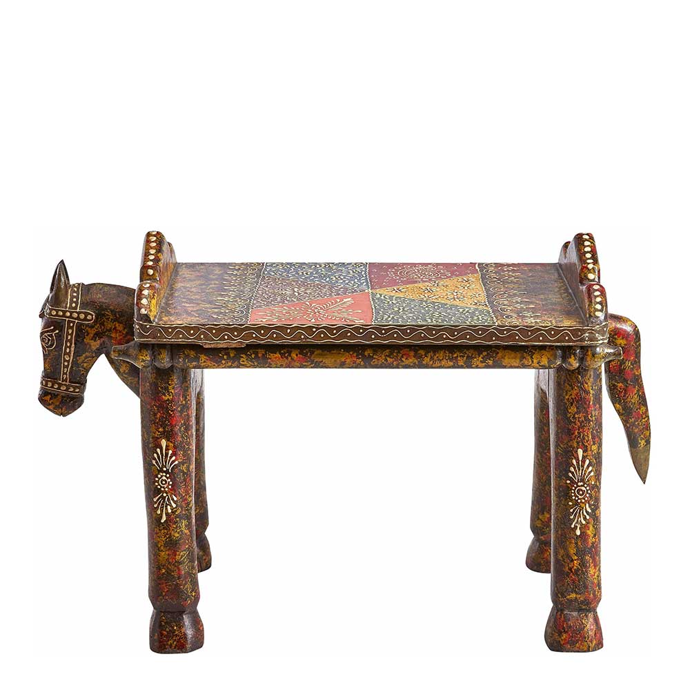 Ethnostyle Hocker in Pferde Optik - Adrian