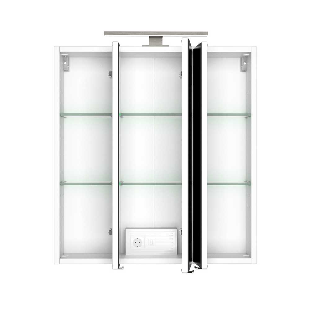 Bad 3-türiger Spiegelschrank mit LED Licht - Livendas