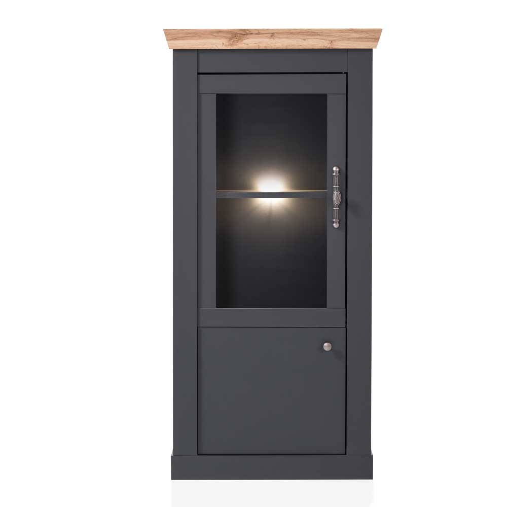 72x146x38 Landhaus Vitrine Highboard 2-türig - Lionel
