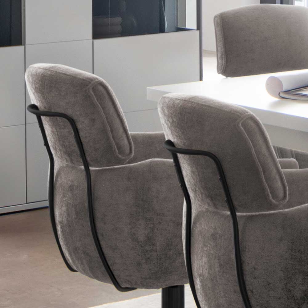 Drehbarer Esstischstuhl in Taupe - Linette (2er Set)