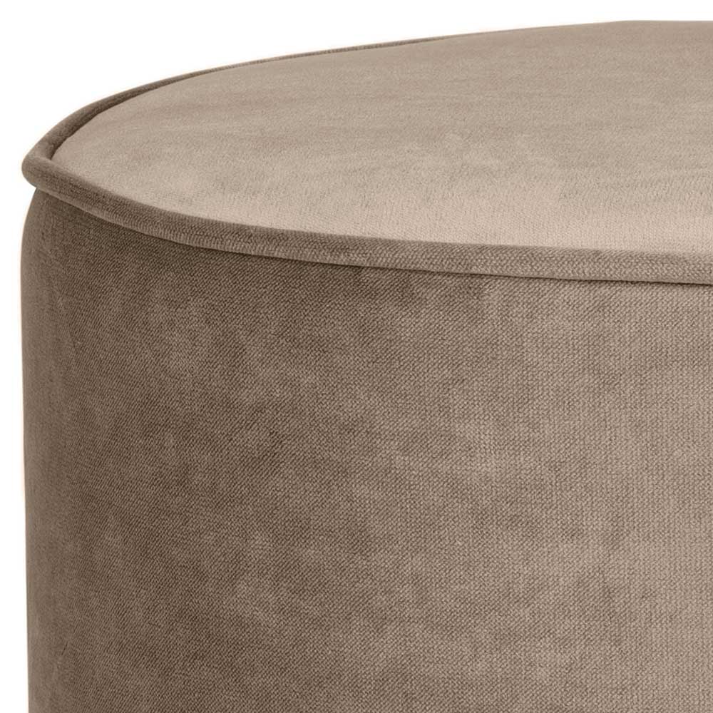 Zylinder Polsterhocker in Khaki Samt - Griffina