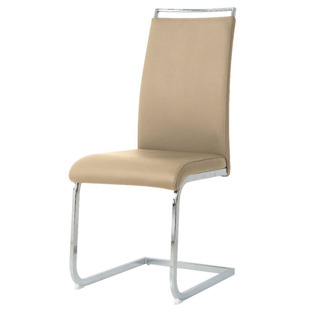 Kunstleder Freischwinger in Taupe - Fahima (2er Set)