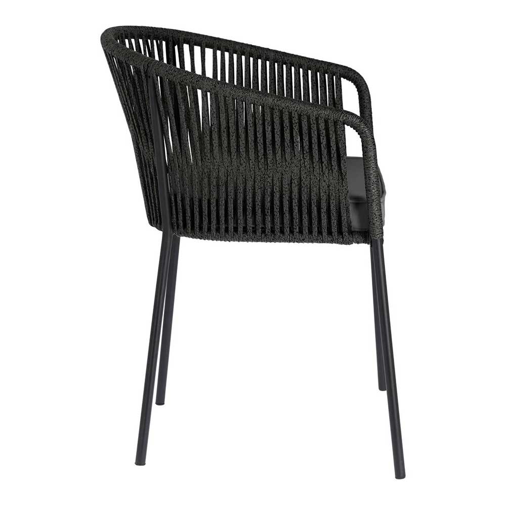 Stühle mit Kordelgeflecht in Schwarz - Gesdana (4er Set)