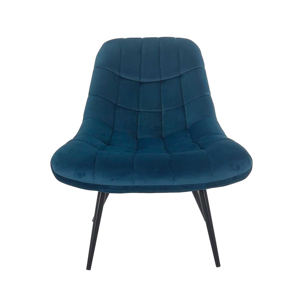 76x86x86 Samt Loungestuhl in Blau - Sixtys