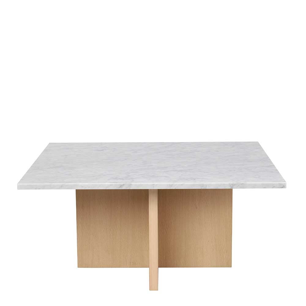Wohnzimmer Couchtisch mit Marmorplatte 90x90 - Gulliver