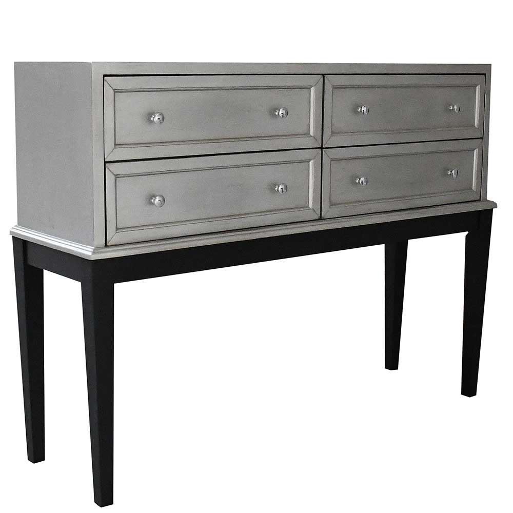 Design Konsolentisch in Silber & Schwarz - Formosa