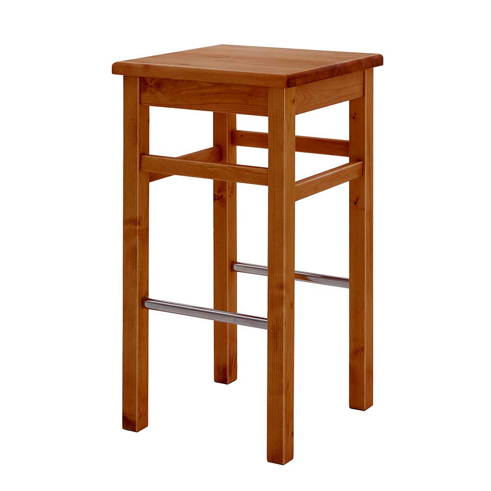 Holz Barhocker aus Kiefer in Bernstein - Zytras