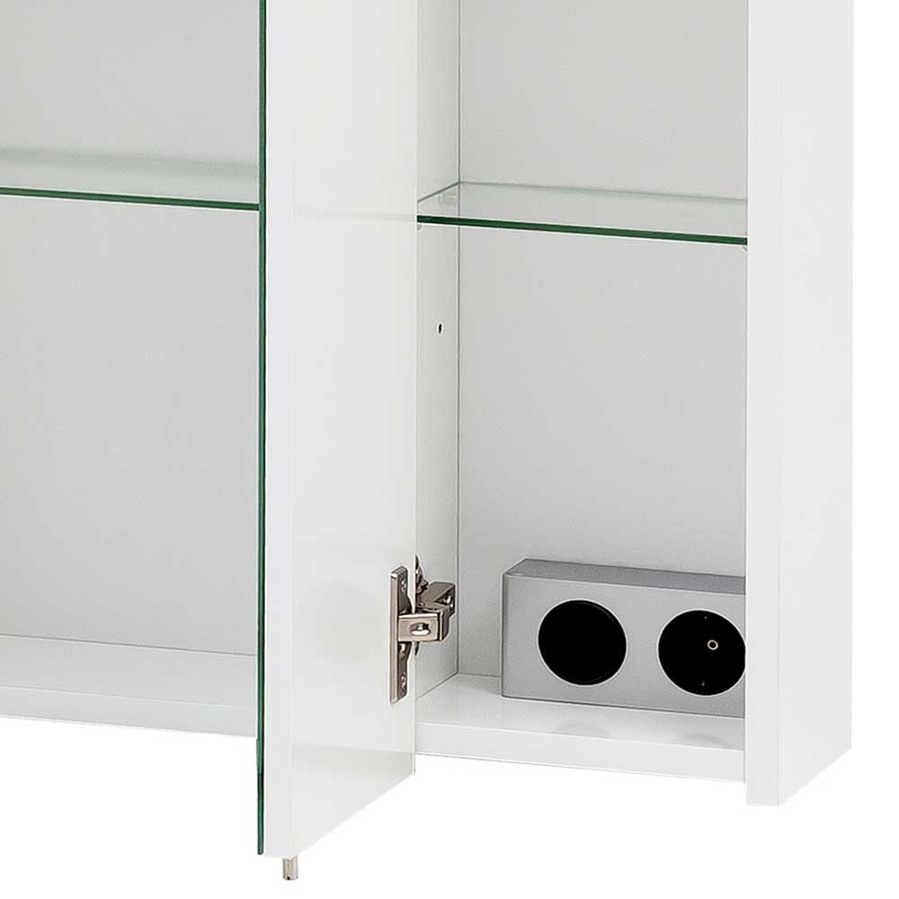 Bad Spiegelschrank in Weiß Glanz & Eiche - Utiona
