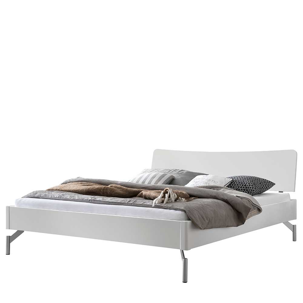 Weißes Designbett in 140x200 cm - Shuffle