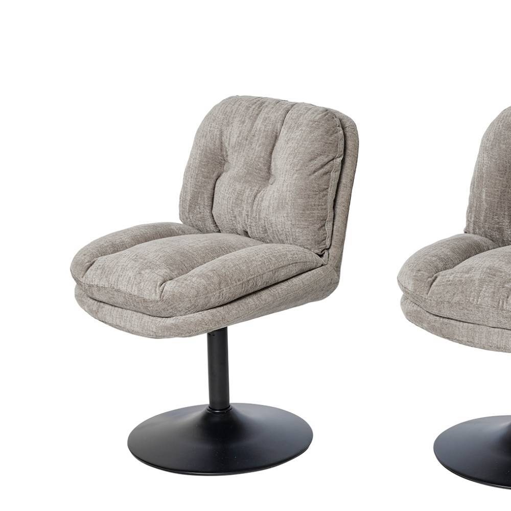 Drehbare Polsterstühle in Grau Boucle - Mailona (2er Set)