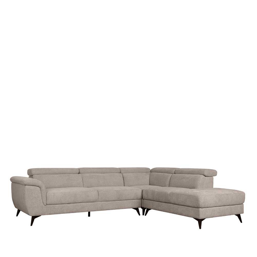 Fünfsitzer Eckcouch in Beige - Hisa