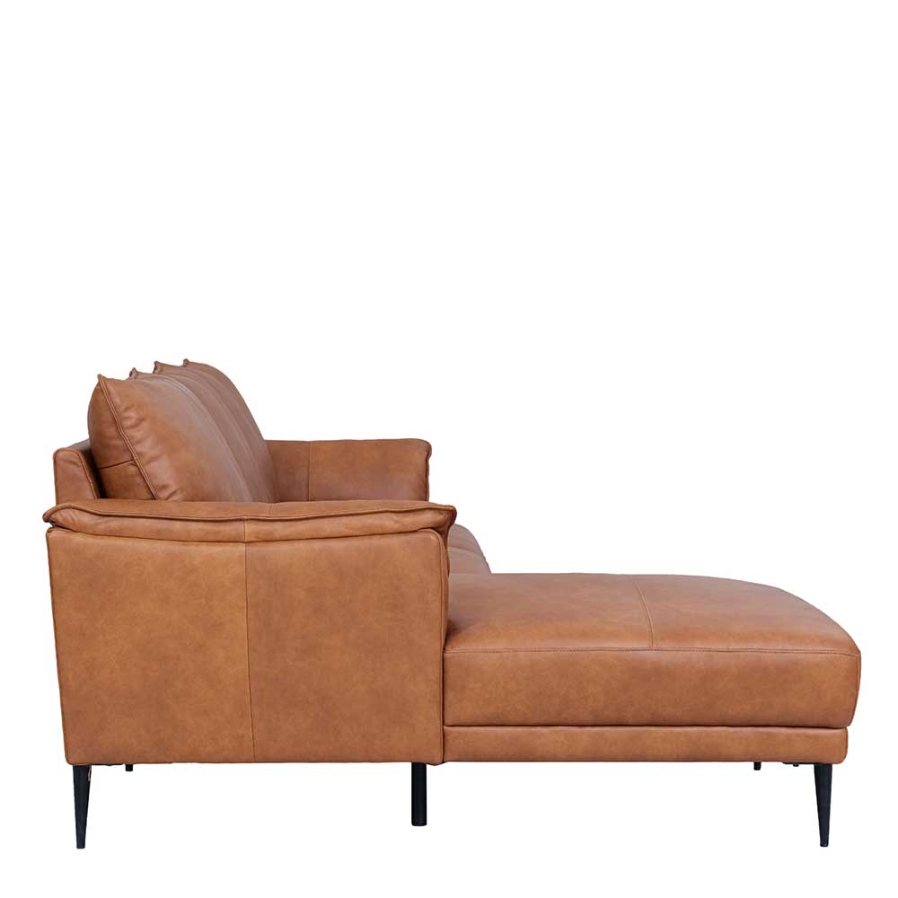 Federkern Ecksofa in Cognac Braun Leder - Zierra
