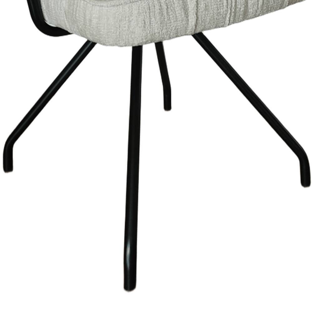 Armlehnenstuhl in Beige Chenille - Florina (2er Set)