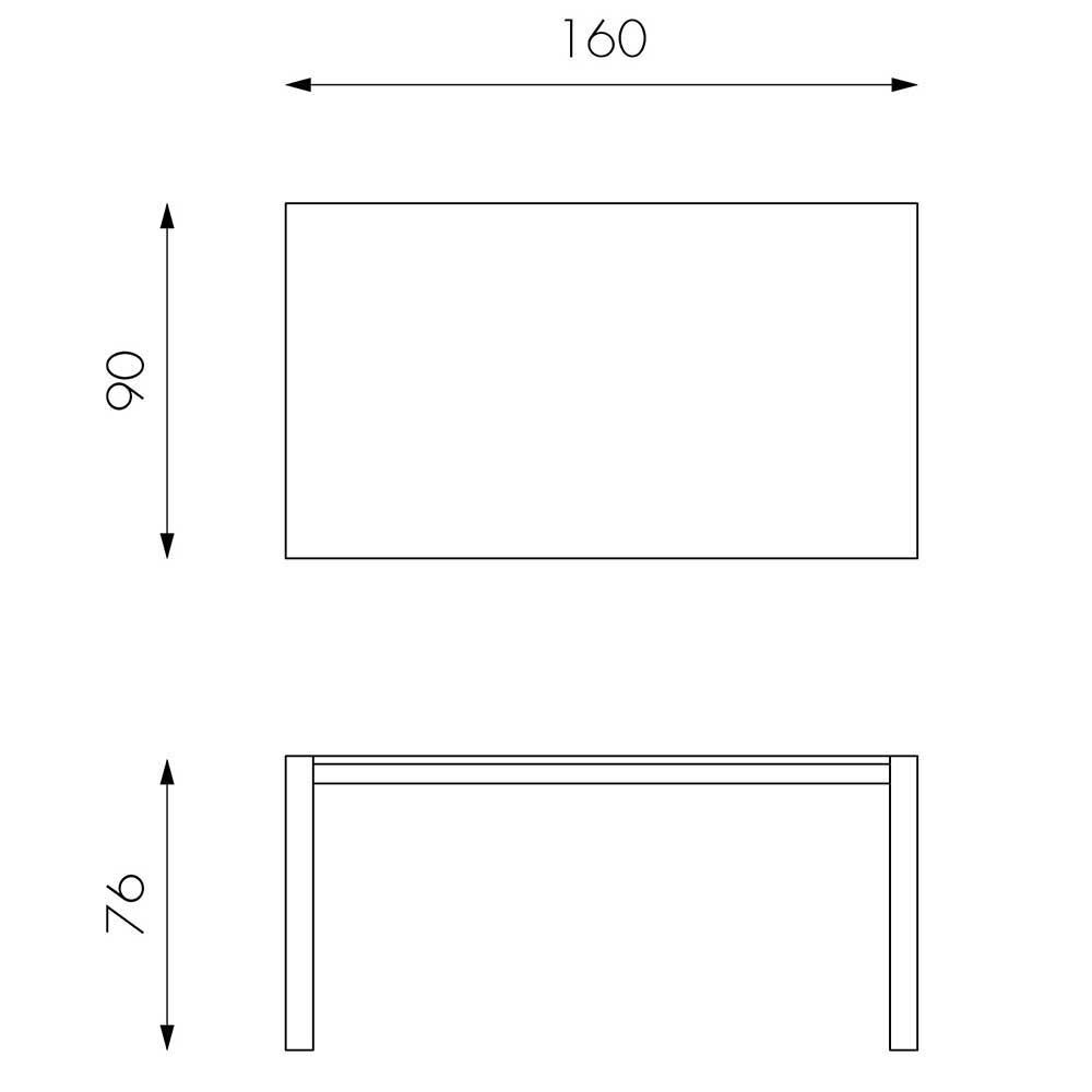 Esszimmer Ausziehtisch mit Eiche Furnier Ilex bis 240cm Breite
